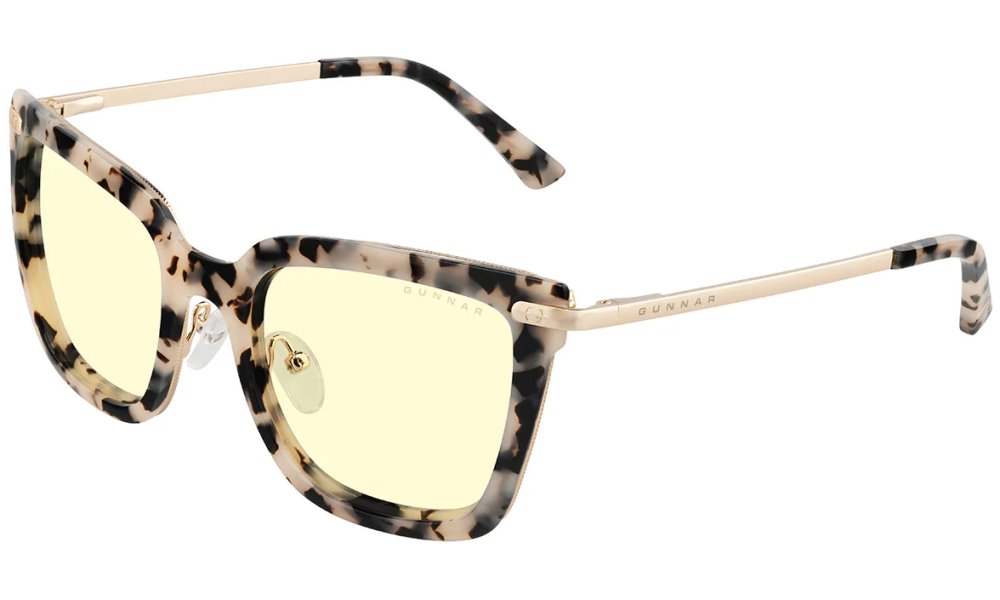 GUNNAR kancelářske/herní brýle KAIA CREAM MARBLE jantarová skla BLF 65 GUNNAR focus KAI-03201