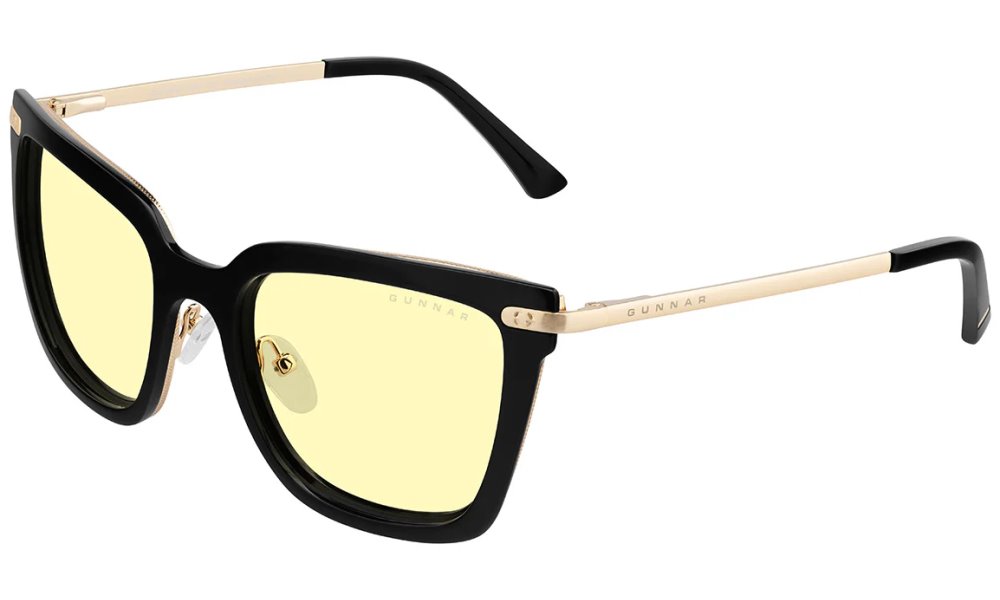 GUNNAR kancelářske/herní brýle KAIA ONYX jantarová skla BLF 65 GUNNAR focus KAI-00101