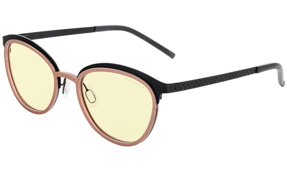 GUNNAR kancelářske/herní brýle PALOMAR ONYX-BLUSH jantarová skla BLF 65 GUNNAR focus PAL-11801