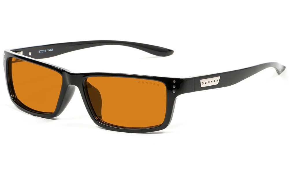 GUNNAR kancelářske/herní brýle RIOT ONYX jantarová skla MAX BLF 98 GUNNAR focus RIO-00112