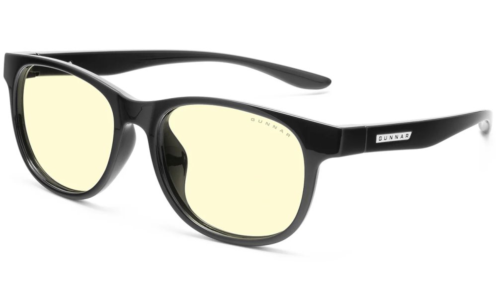 GUNNAR kancelářske/herní brýle RUSH KIDS LARGE (8-12) ONYX jantarová skla BLF 65 NATURAL focus RUS-11201