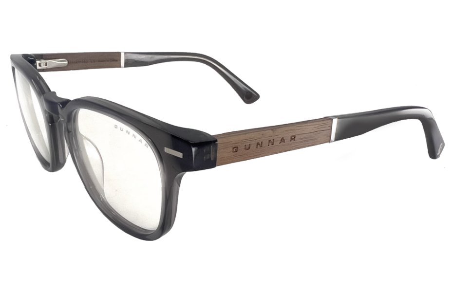 GUNNAR kancelářske/herní brýle TIOGA GRAY CRYSTAL/WALNUT čirá skla-PRO MINERAL BLF 35 GUNNAR focus TIO-06633