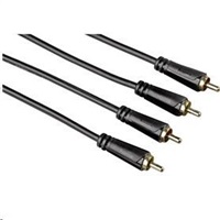 Hama audio kábel 2 cinch - 2 cinch, pozlátený, 3*, 5 m 122284