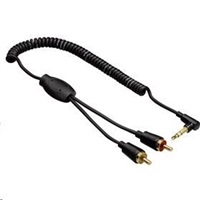 Hama audio kábel 2 cinch - jack 90 st., špirálový, 0,75 m 122303