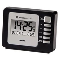 Hama budík Fashion Plus, riadený rádiovým signálom, čierny 106938