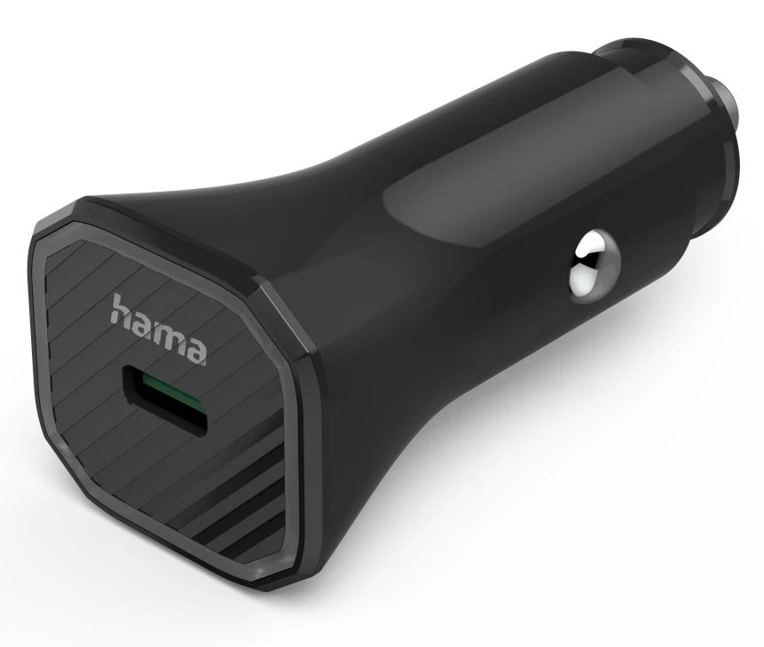 HAMA Eco rychlá USB nabíječka do vozidla, USB-C PD/QC 25 W, černá 187279