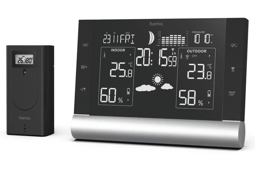 HAMA meteostanice Black Line Plus/ VA displej/ černá 186418