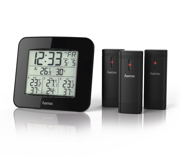 HAMA meteostanice EWS-Trio/ 3 senzory/ černá 186311