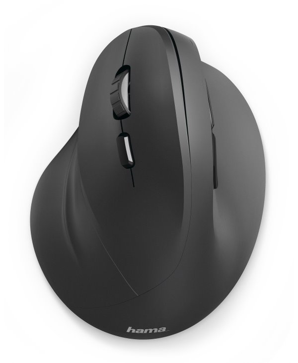 HAMA myš EMW-500L/ bezdrátová/ optická/ 1800 dpi/ vertikální/ ergonomická/ 6 tlačítek/ USB/ PRO LEVÁKY/ černá 182697