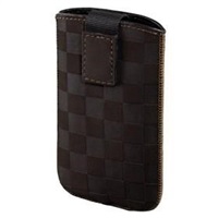 Hama puzdro na mobil Velvet Pouch Karo, veľkosť XL, hnedé 109383