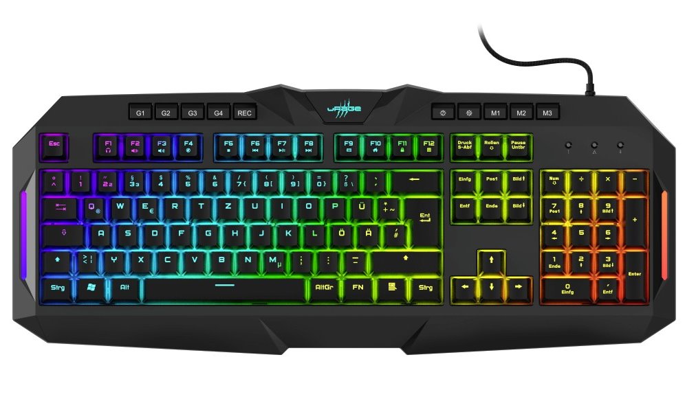 HAMA uRage gamingová semi-mechanická klávesnice Exodus 700/ drátová/ podsvícená/ USB/ CZ+SK/ černá 186011