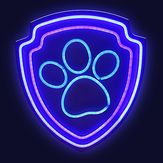Hanging neon LED Paw Patrol on plexiglass - Paw OW-130246 GSM189320
