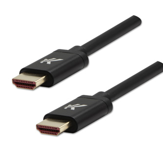 HDMI M- HDMI M, Ultra High Speed, 1m, pozlatené konektory, hliníkové prevedenie krytky, čierny, Log KM0101HL3BBL