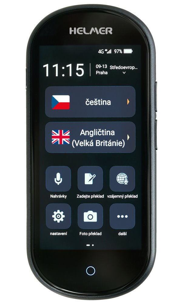 HELMER OTR 212 inteligentní hlasový překladač z/do češtiny, angličtiny, ukrajinštiny a více než 100 dalších ja hlmotr212