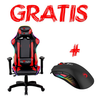 Herné kreslo Red Fighter C8, čierno-červené, RGB podsvietenie C8+M519