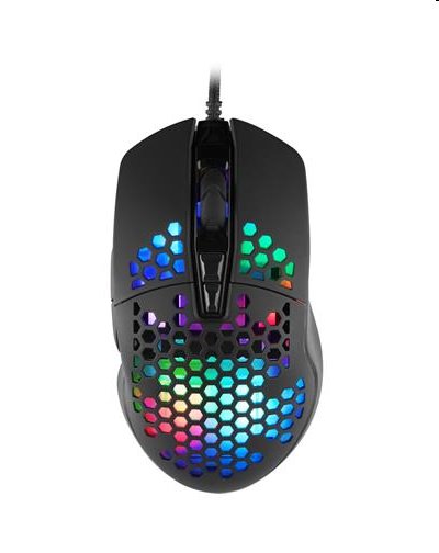 Herní myš C-TECH Scarab, casual gaming, 7200 DPI, RGB podsvícení, USB GM-18