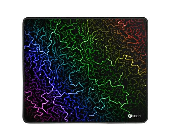Herní podložka pod myš C-TECH ANTHEA ARC, barevná, pro gaming, 320x270x4mm, obšité okraje GMP-01ARC