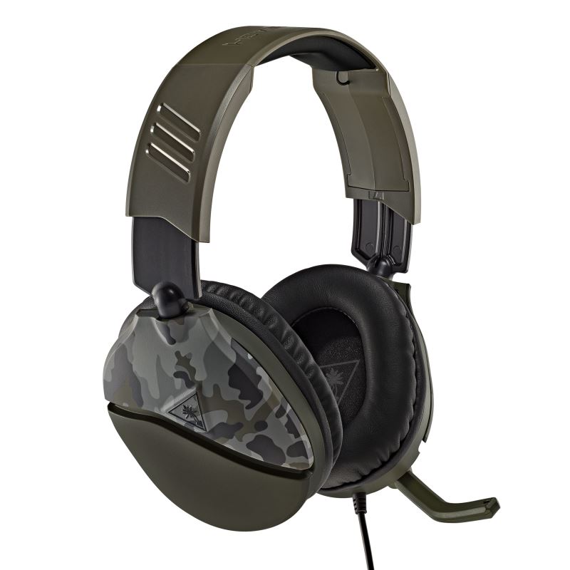 Herní sluchátka Turtle Beach RECON 70, camuflage zelená, 3.5mm, PS5, Xbox One/series X/S, Nintendo 0731855064557