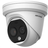 Hikvision DS-2TD1228-2/QA, IP Turret Termo optická kamera; objektiv 2,1mm, IR 15m, Audio, Alarm, blikač