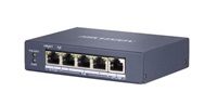 HIKVISION DS-3E0505HP-E, full Gb switch 4x PoE (1x HI-PoE), 1x uplink RJ-45, 60W, dosah až 300m