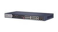 HIKVISION DS-3E0520HP-E, Full Gb switch 16x PoE (4x HI-PoE), 2x uplink RJ-45 + 2x uplink SFP, 225W, dosah až 300m