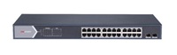HIKVISION DS-3E1526P-SI, Smart managed switch 24x Gb PoE + 2x Gb SFP Uplink, 370W, Super PoE - dosah až 300m