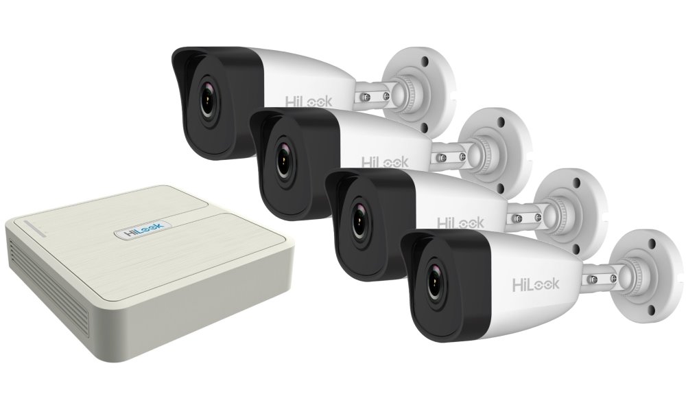 HiLook KIT bullet/ 1x NVR-104H-D/4P(C)/ 4x IP kamera IPC-B140H(C) NVR-104H-D/4P(C)IPC-B140H(C)