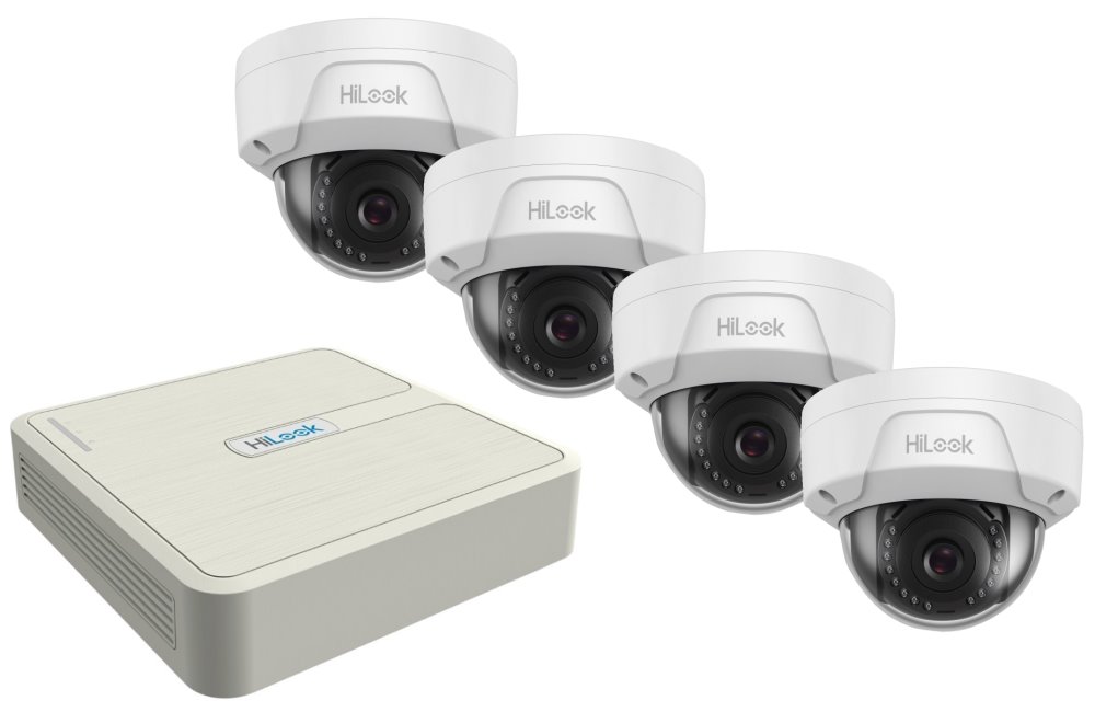 HiLook KIT dome/ 1x NVR-104H-D/4P(C)/ 4x IP kamera IPC-D140H(C) NVR-104H-D/4P(C)IPC-D140H(C)