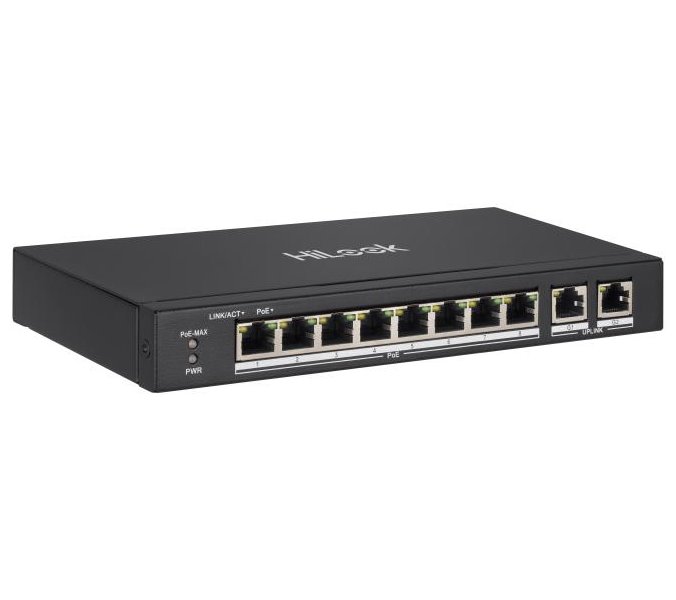 HiLook Powered by HIKVISION switch NS-0310P-60/ 8x port/ 10/100 Mbps RJ45 ports PoE / 2x Gb uplink 301802038