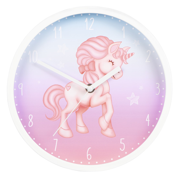 Hodiny Hama Magical Unicorn, dětské nástěnné, průměr 25 cm, tichý chod 186426