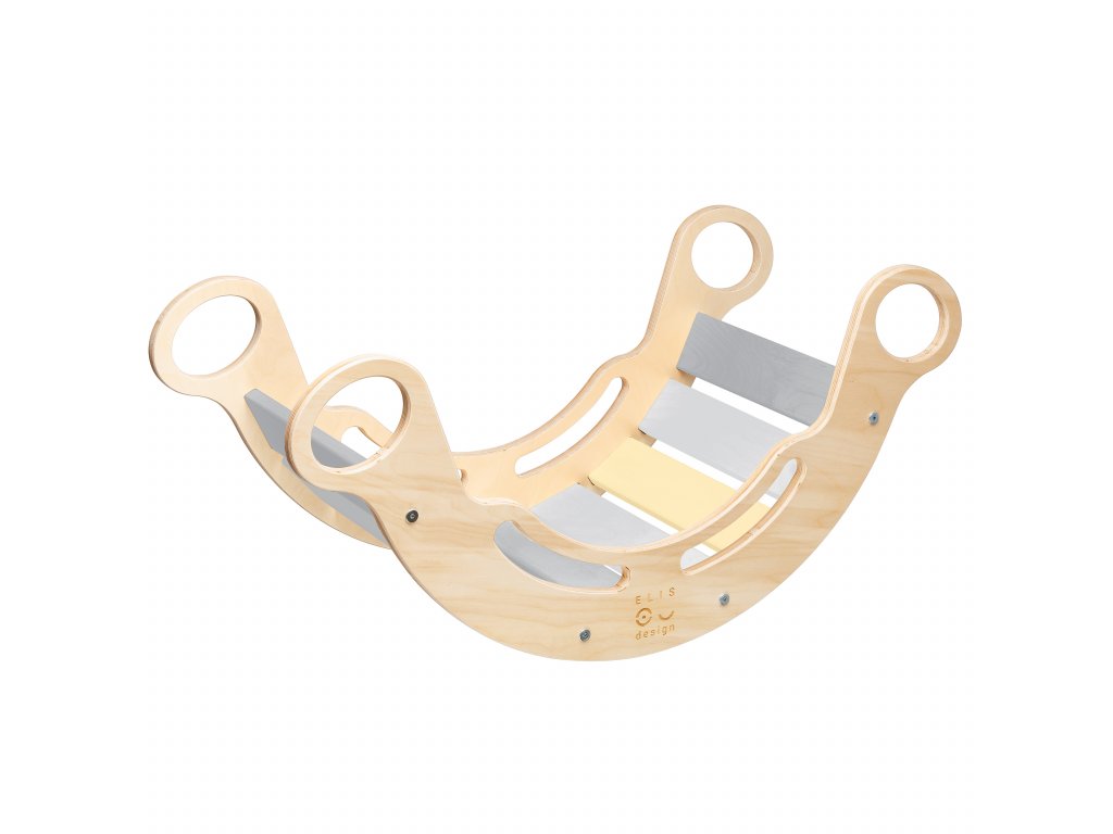Hojdačka Elis design Montessori duhová šedé desky 5v1 ED4746/LAK