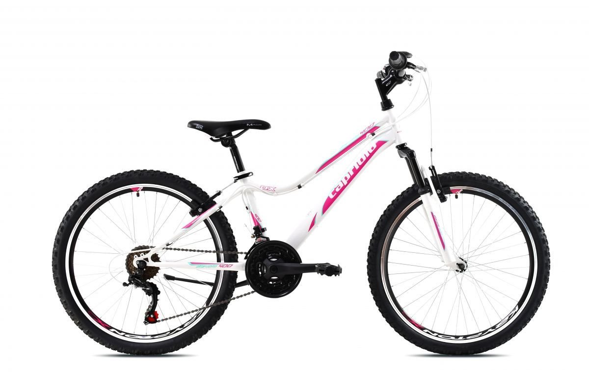 Horský bicykel Capriolo DIAVOLO DX 400 FS 24"/18HT white-pink 13" (2021) 921358-13