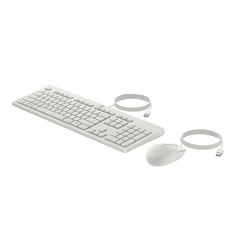 HP 225 G2 Wired Mouse Keyboard White sada klávesnice USB-A CZ/SK, biela s USB-A káblovou myšou, tro AW5S6AA