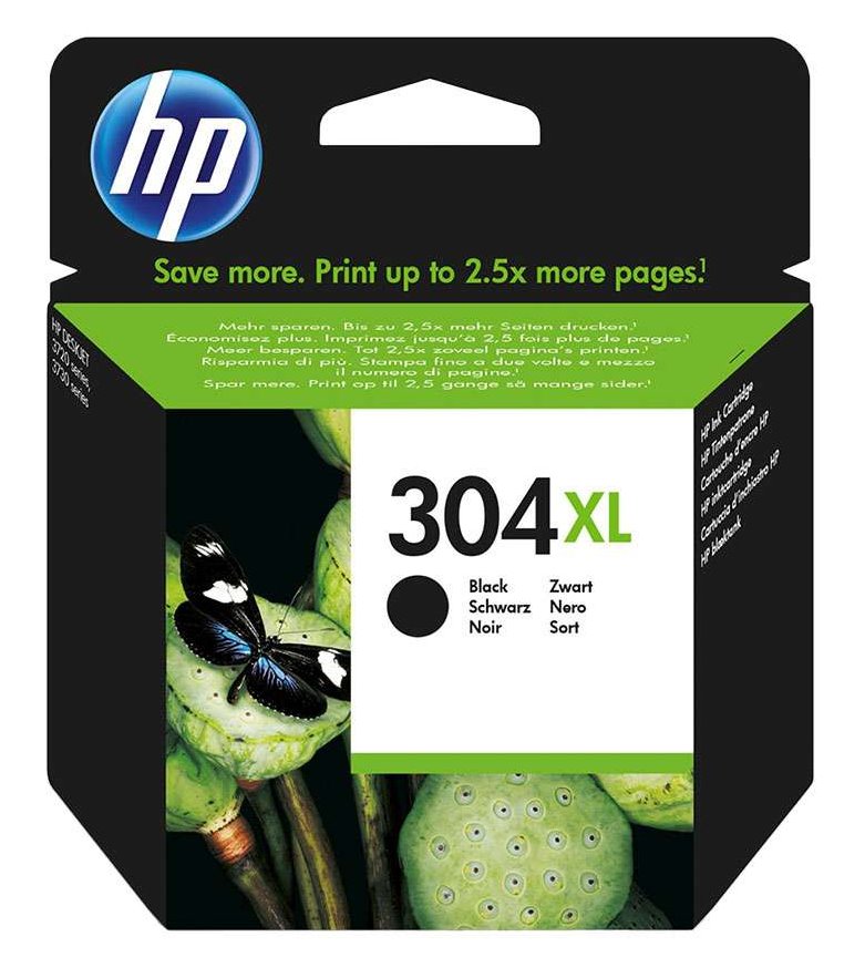 HP 304XL - Vysoká výtěžnost - černá - originál - inkoustová cartridge - pro AMP 130; Deskjet 26XX, N9K08AE#BA3