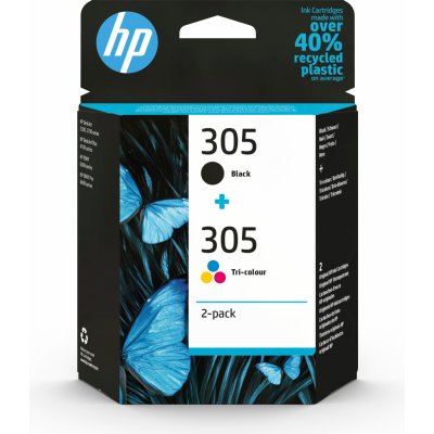 HP 305 2-Pack Tri-color/Black Original Ink Cartridge 6ZD17AE