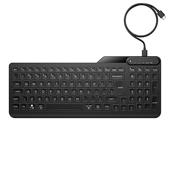HP 405 Backlit Wired Keyboard klávesnica káblová (USB) CZ, čierna klasická, podsvietená typ 7N7C1AA
