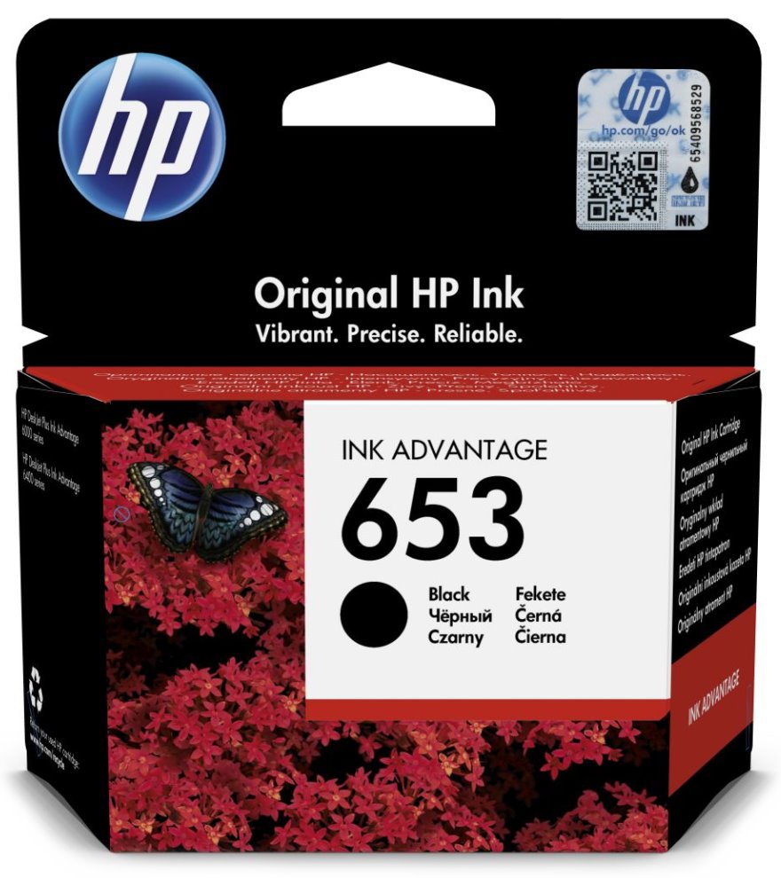 HP 653 Black Original Ink Advantage Cartridge 3YM75AE