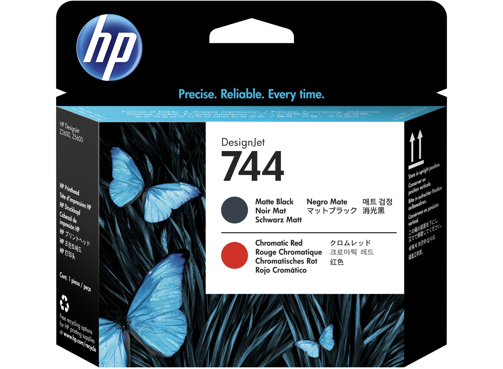 HP 744 Matte Black & Red Printhead F9J88A