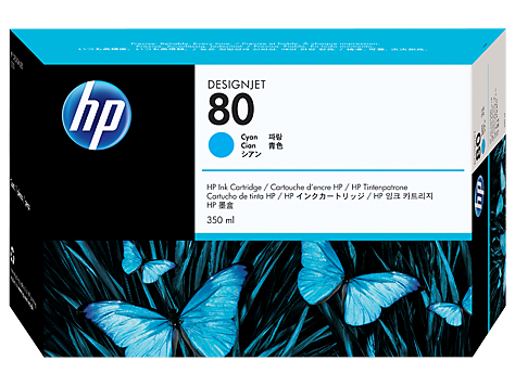 HP 80 - 350 ml - azurové barvivo - originál - DesignJet - inkoustová cartridge - pro DesignJet 1050 C4846A
