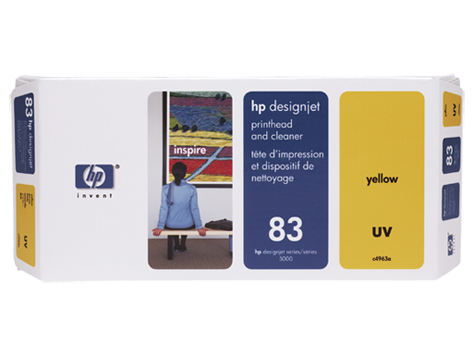 HP 83 - žlutá - tisková hlava s čističem - pro DesignJet 5000ps uv, 5000uv, 5500, 5500 uv, 5500ps, C4963A