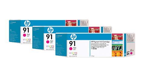 HP 91 3-ink Multipack - 3-balení - 775 ml - purpurová - originál - inkoustová cartridge - pro Desig C9484A