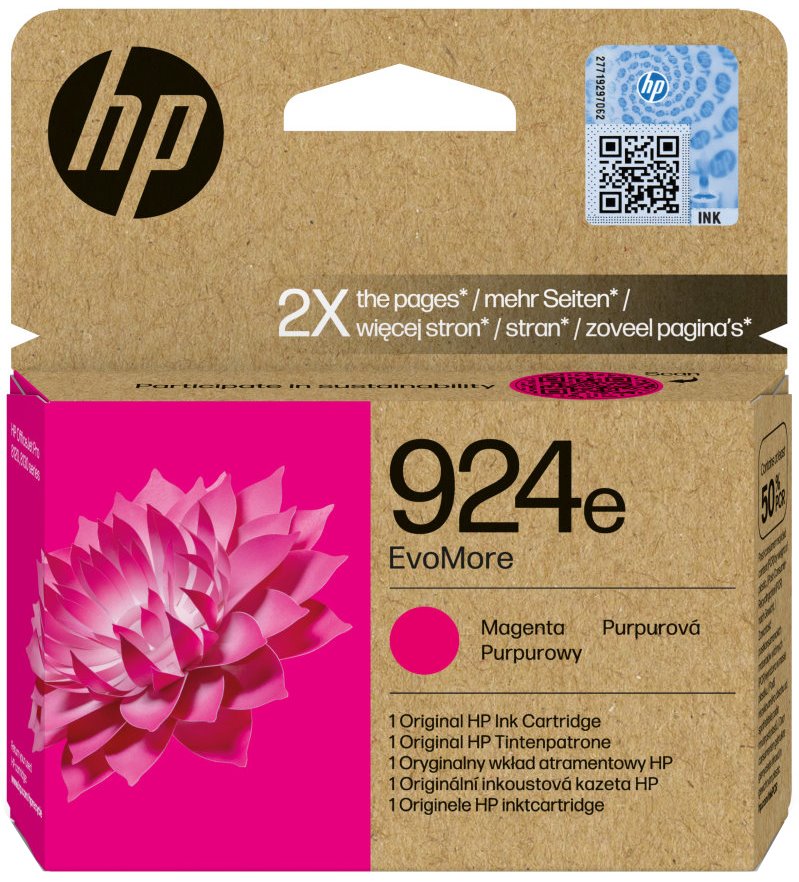HP 924e Magenta EvoMore originální inkoustová kazeta 4K0U8NE