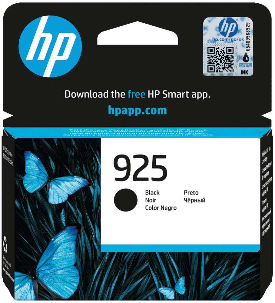 HP 925 Černá originální inkoustová kazeta 4K0V9PE
