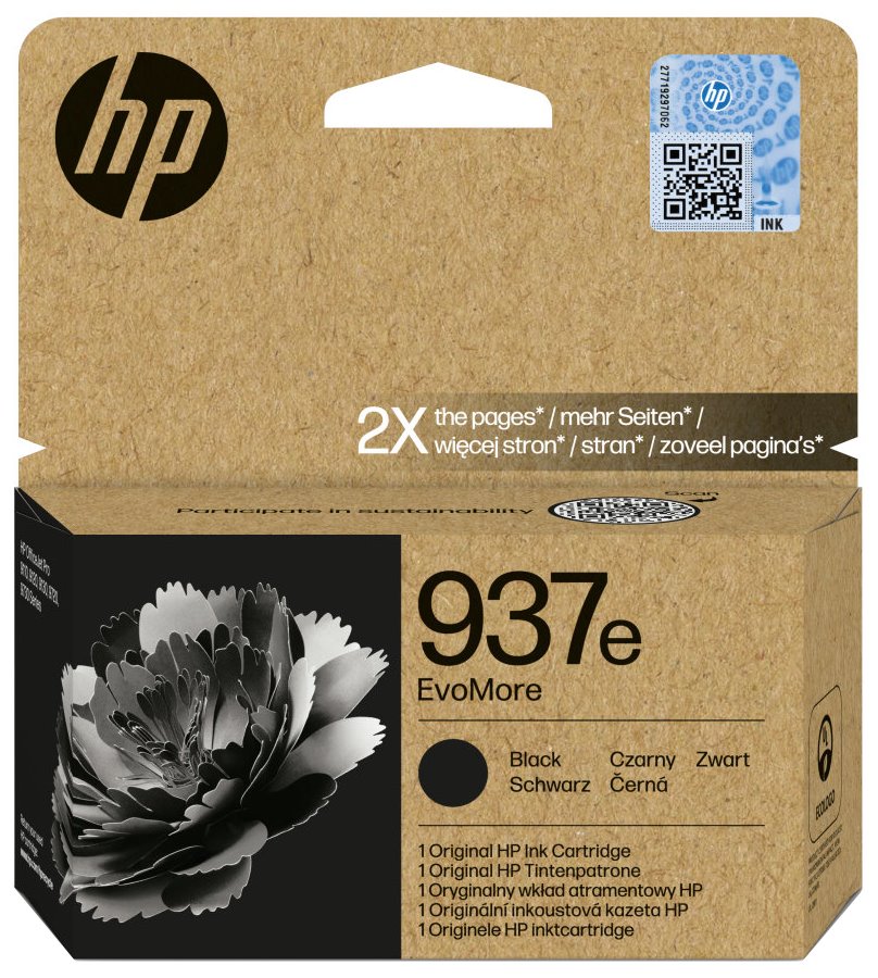 HP 937e Černá EvoMore originální inkoustová kazeta 4S6W9NE