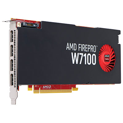 HP AMD FirePro W7100 8 GB Graphics, 4xDP J3G93AA
