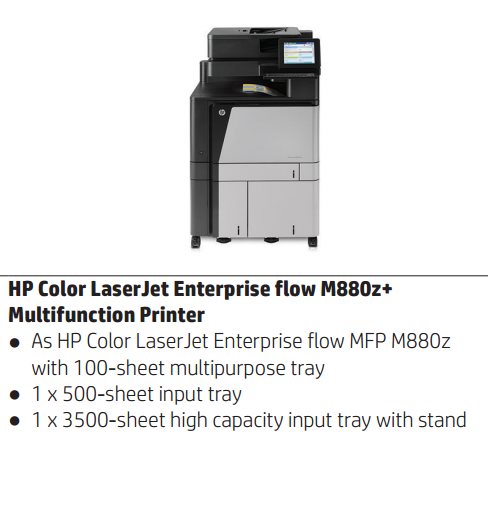 HP Color LaserJet Enterprise flow MFP M880z+ (A3; 46 str.0, Ethernet; Tlač/skenovanie/kopírovanie/FAX) A2W76A#B19