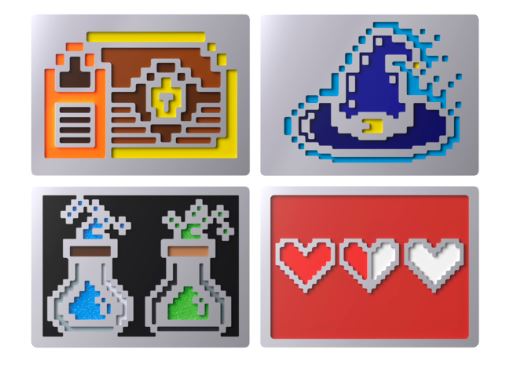 HP HyperX Balíček odznaků - magnetické odznaky 8 Bit 85U19AA