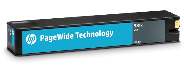 HP L0R09A 981X High Yield Cyan Original PageWide Cartridge