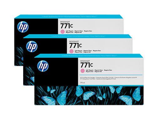 HP originál ink B6Y35A, No.771C, light magenta, 3ks, HP Designjet Z6200