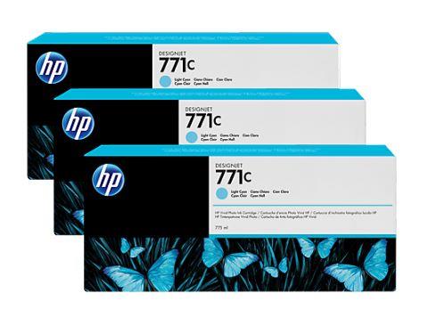 HP originál ink B6Y36A, No.771C, light cyan, 3ks, HP Designjet Z6200